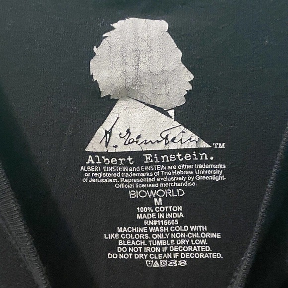 Albert‎ Einstein Bio World T-shirt Black Rainbow Einstein Size Medium Cotton - Picture 5 of 6